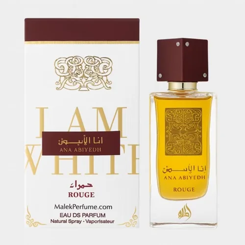 ادکلن عربی لطافه مدل انا الابیض حمراء ( رژ ) رایحه باکارات رژ 540 حجم 60 میل