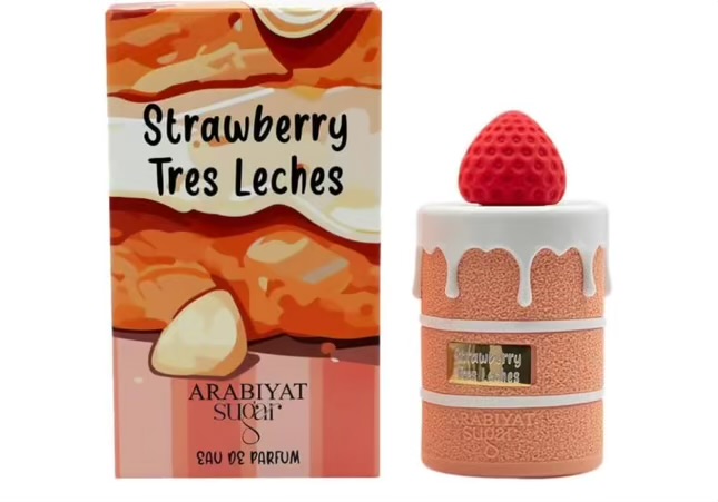 ادکلن ادو تویلت زنانه عربیات شوگر مدل Strawberry Tres Leches حجم ۱۰۰ میل