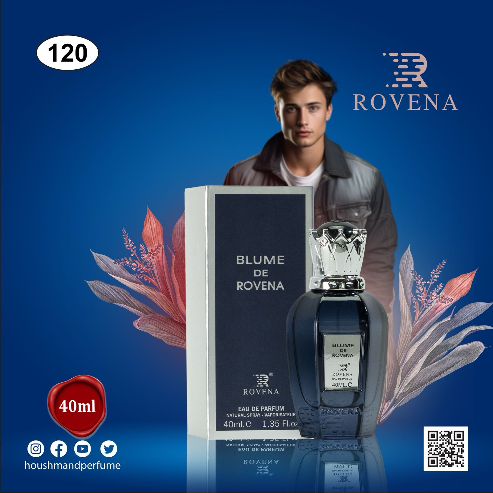 ادکلن روونا بلو شنل Blue Change حجم 40 میل | عطریات ملک محمدی