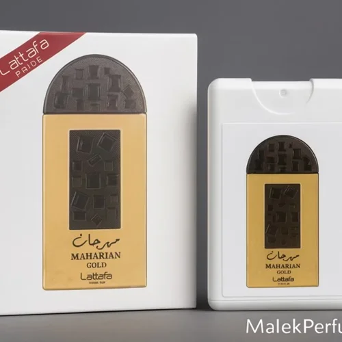 ادکلن مهرجان گلد لطافه ۲۰ میل | Lattafa Maharjan Gold مشابه عطر شرقی کاراملی و چوبی