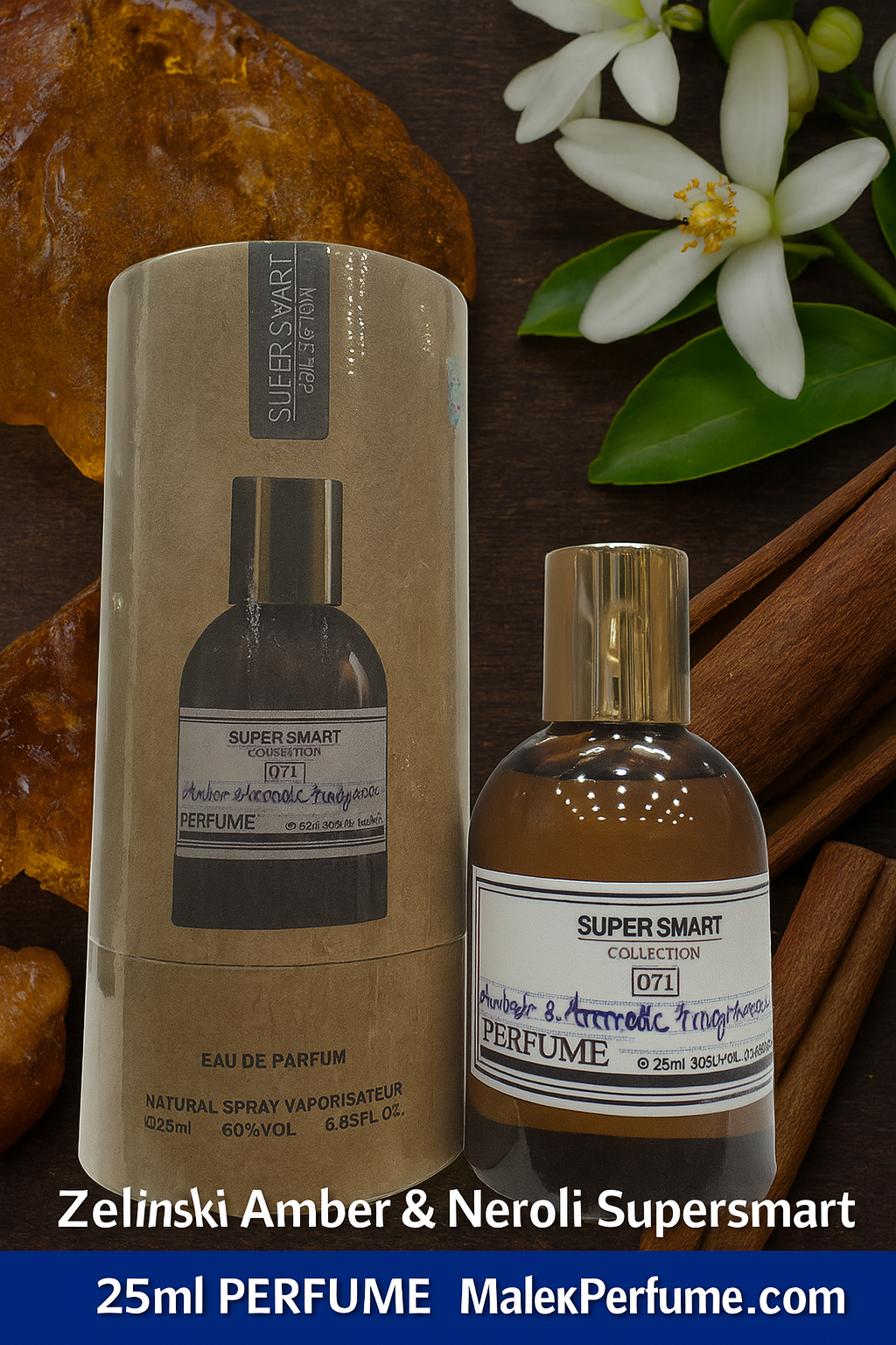 ادکلن زلنیسکی آمبر اند نرولی سوپراسمارت ۲۵ میل | Zelinski Amber & Neroli Supersmart Perfume Code 071